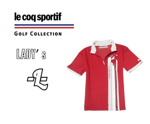 レディースL◇le coq GOLF◇半袖シャツ 赤