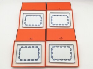 未使用 HERMES シェーヌダンクル スクエアプレート お皿 箱付き エルメス 食器 皿 プレート 