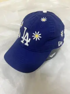 【美品】ニューエラ　NEW ERA キャップ　ブルー　フラワー柄　フリーサイズ