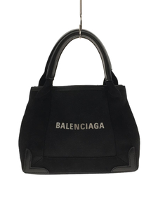 BALENCIAGA◆トートバッグ/キャンバス/BLK/390346・1000・V・002123/角スレ有