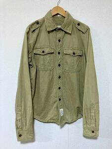 A&F Abercrombie & Fitch アバークロンビーアンドフィッチ ヴィンテージ加工 ダメージ加工 ミリタリーシャツ サイズ S