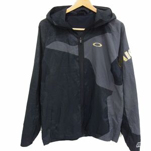 ☆OAKLEY オークリー クロスジャケット ジップパーカー フーディー メンズ ジップジャケット ブラック 1円スタート