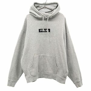 ミルクフェド ロゴ刺繍 長袖 スウェットパーカー L グレー MILKFED. プルオーバー トレーナー レディース