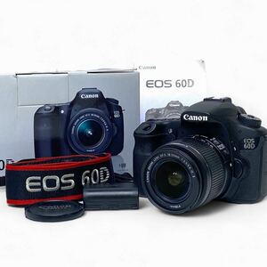 ♪ Canon キャノン EOS60D カメラボディ/レンズ 18-55 IS F3.5-5.6 レンズキット セット シャッターOK バッテリー/元箱/取説付き キヤノン