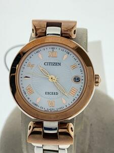 CITIZEN◆エクシード/ソーラー腕時計/アナログ/ステンレス/WHT/SLV/SS/H060-T02482