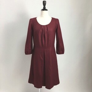 ◆お洒落な逸品◆UNTITLED/アンタイトル ワンピース 七袖ワンピース ワインレッド 2 レディース 背中チャック k20 ｃ629