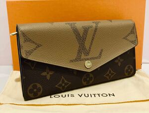 LOUIS VUITTON 極上美品 モノグラム レザー ジャイアントリバース 長財布 ポルトフォイユ・サラ ルイ・ヴィトン