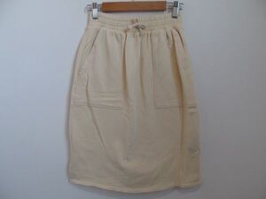 (52856)ZARA　キッズ　スウェット　スカート　台形　ウエストゴムクリーム系　13-14　164㎝　USED