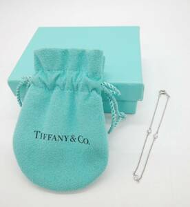 ■TIFFANY&Co. ティファニー Pt950 バイザヤード ブレスレット ダイヤ付き 3P 箱・布袋付