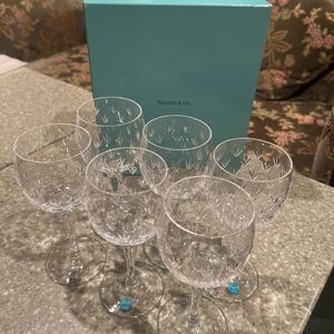 【未使用品】TIFFANY &Co. ティファニー　ワイングラス　フローレット　ペアグラス　６脚　HO4880822