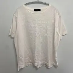 a399【スコットクラブ】白半袖Tシャツ　英字ロゴ　綿100％  M