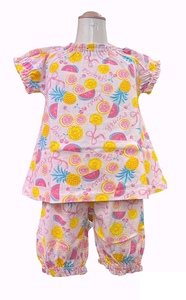 ★即決★新品タグ付 キッズフォーレ Kids Foret★夏のフルーツ柄 天竺生地★半袖パジャマ ハーフパンツ/pk★100cm（3-4才目安）￥1980