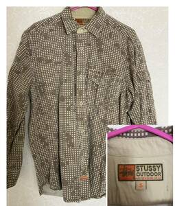 オールドステューシー　stussy outdoor 90s カモフラ　シャツ　USA製 