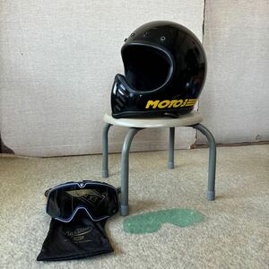 ベルモト3 BELL MOTO3 フルフェイスヘルメット ゴーグル 100% DEUS セット売り ビンテージ オフロード 70s 80s 内装リペア済み