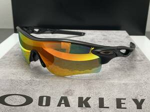 偏光★OAKLEYオークリー RADARLOCKレーダーロック マットブラック黒/POLARIZED FIREミラー アジアンFIT USA製サングラス OCE ランニング