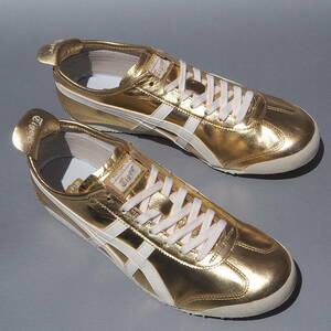 デッド!! US 10 / 28cm 未使用 限定!! オニツカタイガー メキシコ 66 GOLD 金色 レザー Onitsuka Tiger 天然皮革