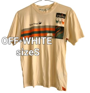 OFF-WHITE オフホワイトWhite Swans プリントTシャツColor ベージュ/オレンジ系 sizeS made in Italy国内正規