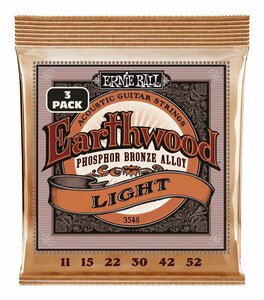 ★ERNIE BALL 3548 ×1 [11-52] Earthwood Light Phosphor Bronze 3セットパック アコースティックギター弦★新品送料込