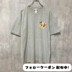 古着 used　Disney World　ディズニー　ミッキー　半袖オフィシャルプリントTシャツ　バックプリント　グレー　レトロ