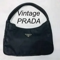 ☆PRADA プラダ　ヴィンテージ　MV519 ナイロンバッグ☆ホーボー　黒