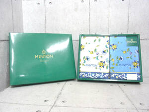 未使用保管品 MINTON ミントン タオル2枚セット フェイスタオル ハンドタオル バスタオル 洗顔 花柄 柄物 手ぬぐい 画像にてご判断下さい