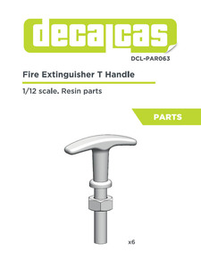 Decalcas DCL-PAR063: 1/12 消火用 T ハンドル/Fire Extinguisher T Handle パーツ（デカール付き） DCLPAR063