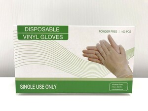 【同梱不可】【100】未開封品 使い捨てビニール手袋 Disposable Vinyl Gloves Mサイズ 1個100枚入10個セット 輸送箱利用発送