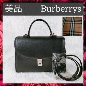 【美品】送料無料 Burberrys バーバリーズ ショルダーバッグ ハンドバッグ 2WAY ブラック 黒 クロスボディ レディース 匿名配送