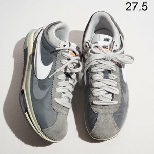 P2826P　●NIKE ナイキ × sacai サカイ●　DQ0581-001 ZOOM CORTEZ GRAY/WHITE スニーカー グレー ホワイト US9.5/27.5cm rb