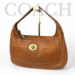 【美品☆】コーチ　COACH ワンショルダーバッグ　レザー　ホーボー　ブラウン