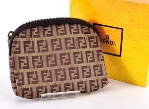 FENDI フェンディ ズッカ ズッキーノ コインケース 小銭入れ キャンバス 総柄 柄あり ジップ ファスナー 箱付き 正規品 6F3474