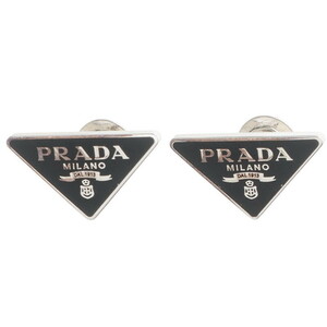 プラダ PRADA 1J0720 三角ロゴプレートシンボルシルバーピアス 中古 BS99