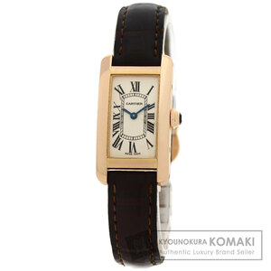 CARTIER カルティエ W2607456 タンクアメリカン SM 腕時計 K18ピンクゴールド 革 レディース 中古