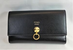 FENDI フェンディ　バイザウェイ　レザー　ミディアムウォレット　2つ折財布　黒　USED 極美品　