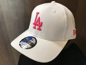 ニューエラ キャップ New ERA CAP LA ドジャース帽子 ホワイト　白系　ピンクロゴ刺繍入　フリーサイズ　未使用