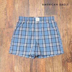 AMERICAN EAGLE/Sサイズ/アンダーウェア 0220-0026 伸縮性◎ 穿き心地◎ チェック柄 トランクス 新品/青/ブルー/ih175/