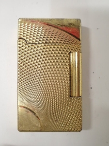 k4857 / ガス ライター ローラー式 ゴールド 薄型 たばこ 喫煙 現状品