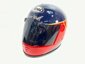 6-7-2 美品 Arai アライ ウォルターウルフ Walter Wolf ヘルメット 57.58cm 狼 レーサー 袋付き 