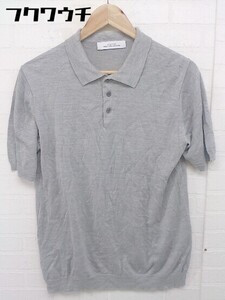 ◇ green label relaxing グリーンレーベル UNITED ARROWS シルク混 半袖 ポロシャツ サイズS グレー メンズ