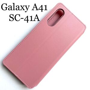 Galaxy A41(SC-41A)用レザーケース★サイドマグネット付★スタンド機能付★カード入付★エレコム★ピンク