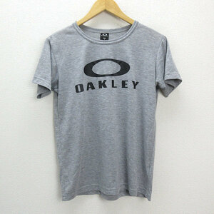 y■オークリー/OAKLEY プリントTシャツ■霜降り/灰【メンズS】MENS/SURF/26【中古】■