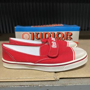 アポロ靴 ハイジュニア24型 赤 22.5 子供靴 昭和レトロ