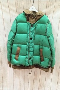 sacai × Ten C 20AW 20-02317M Docking Down Jacket サカイ テンシー サイズ4(XL) ダウンジャケット グリーン ドッキング デザイナーズ