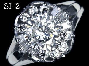 IIL12302SS【1円～】新品【RK宝石】《Diamond》SI-2 Hカラー 極上ダイヤモンド 特大1.006ct 極上脇石ダイヤ Pt900 超高級リング ダイヤ