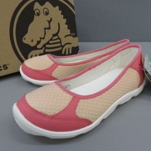 G331★crocs クロックス duet bussy day ballet flat デュエット ビージーディ フラットシューズ 21cm 未使用 2/26★A