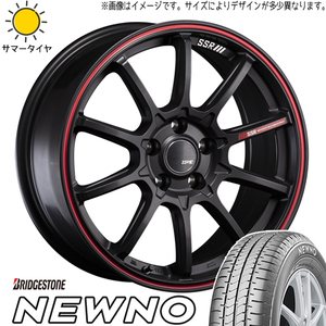 195/55R16 サマータイヤホイールセット アクア etc (BRIDGESTONE NEWNO & SSR GTV05 4穴 100)