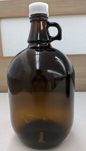 BIN5 ガロン瓶 茶色 褐色 花びん ガラス瓶 遮光瓶 3L 洗浄済 科学 レトロ ハンドメイド 送料無料！