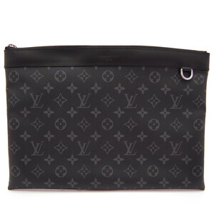 中古美品 ルイヴィトン LOUIS VUITTON クラッチバッグ モノグラム エクリプス ポシェット ディスカバリー M62291 ブラック 黒 フランス製