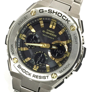 カシオ Gショック G-STEEL GST-W110D 電波ソーラー 腕時計 デジアナ メンズ 純正ブレス 稼働品 CASIO QR081-130