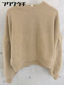 ◇ JEANASIS ジーナシス バックジップ 半袖 カットソー サイズF ブラウン レディース